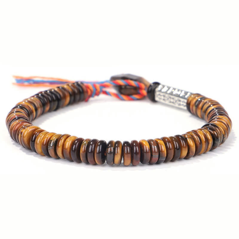 Buddha Stones Tibetaanse Tijgeroog Om Mani Padme Hum Armband - image 10