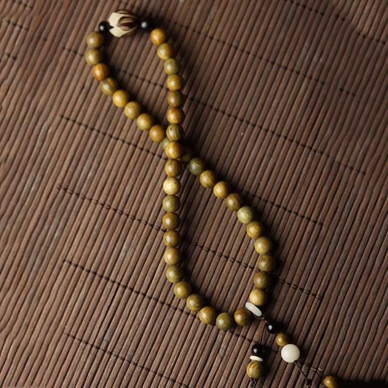 Buddha Stones Groene sandelhout bodhizaad lotus kalmerende dubbele Armband - image 6