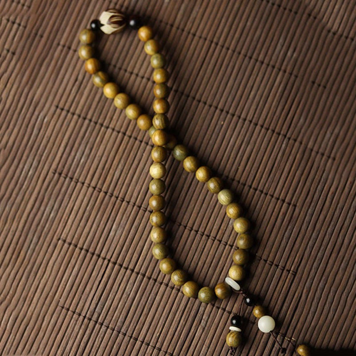 Buddha Stones Groene sandelhout bodhizaad lotus kalmerende dubbele Armband - image 6