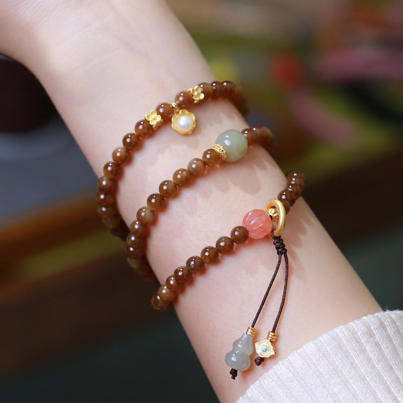 Buddha Stones Jade vlinder pompoen Armband Ketting - image 8