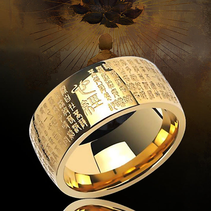 Buddha Stones Feng Shui Boeddhisme Oude Hartsoetra Ring - image 1