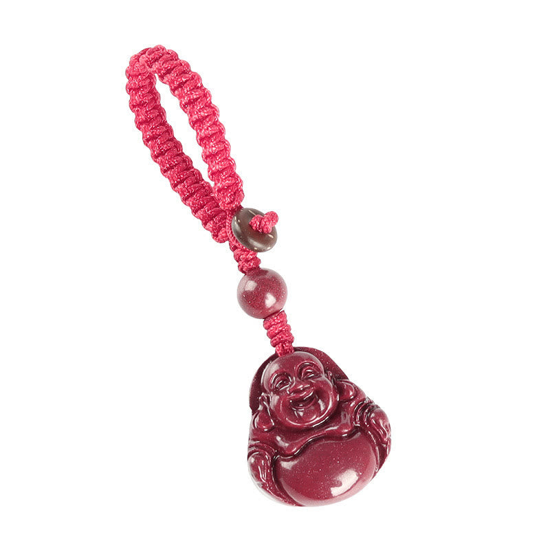 Buddha Stones Lachende Boeddha Cinnaber Ketting Telefoonhanger decoratie Sleutelhanger - image 10