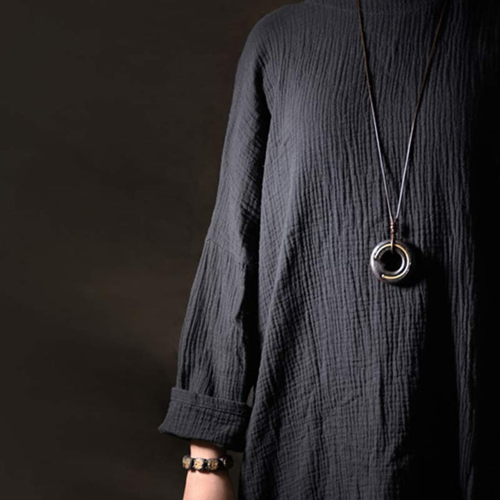 Buddha Stones Zen cirkel ebbenhouten Ketting - image 2