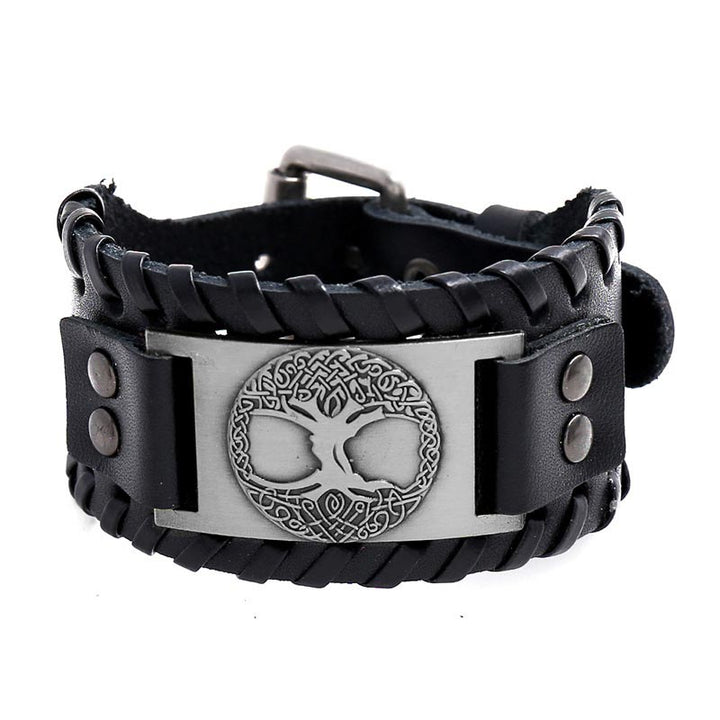 Buddha Stones Geluksarmband Armband van leer - Zilverachtig - image 3