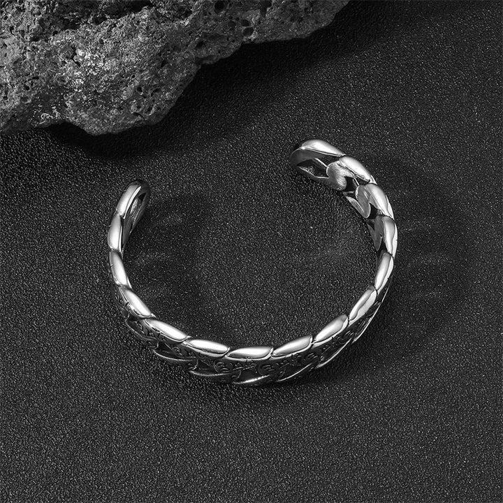 Buddha Stones Armband Om Mani Padme Hum Mantra Bangle van titaniumstaal - image 3