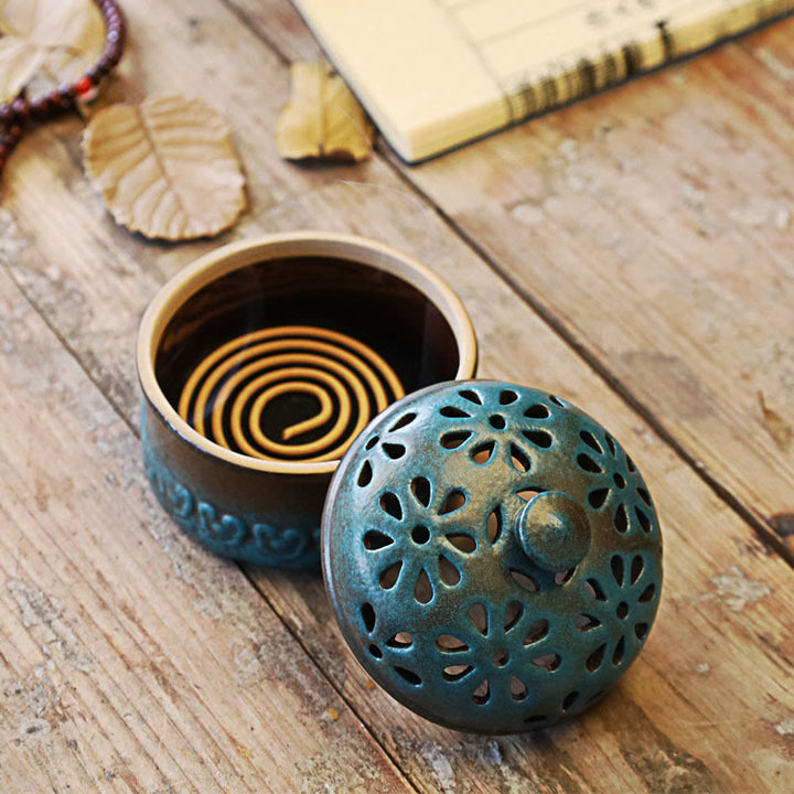 Buddha Stones Mini hol keramisch Wierook voor spirituele meditatie - 8,5*8,5 cm - image 0