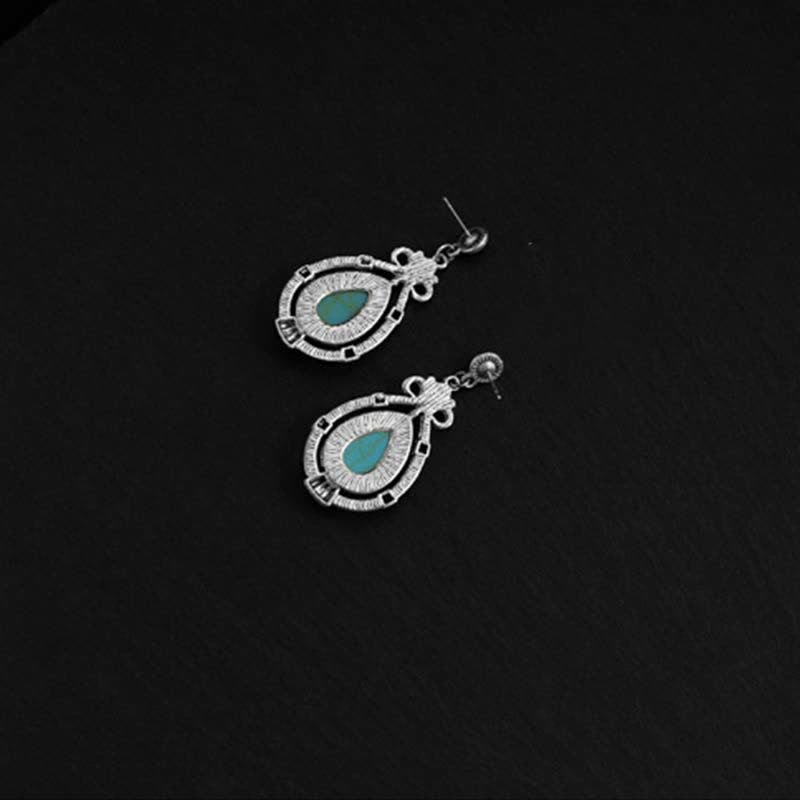 Tibetaanse vintage turquoise waterdruppel oorbellen met Oorbellen - image 10