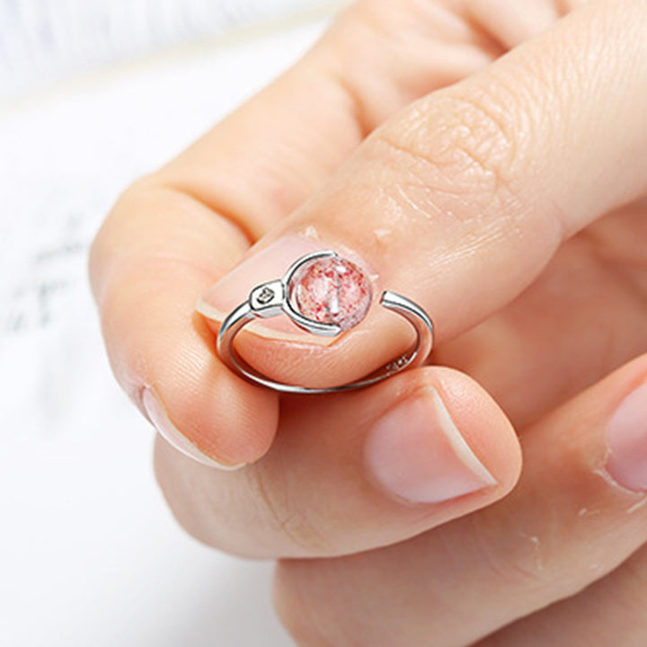 Buddha Stones Roze kristallen rustgevende Ring - image 3