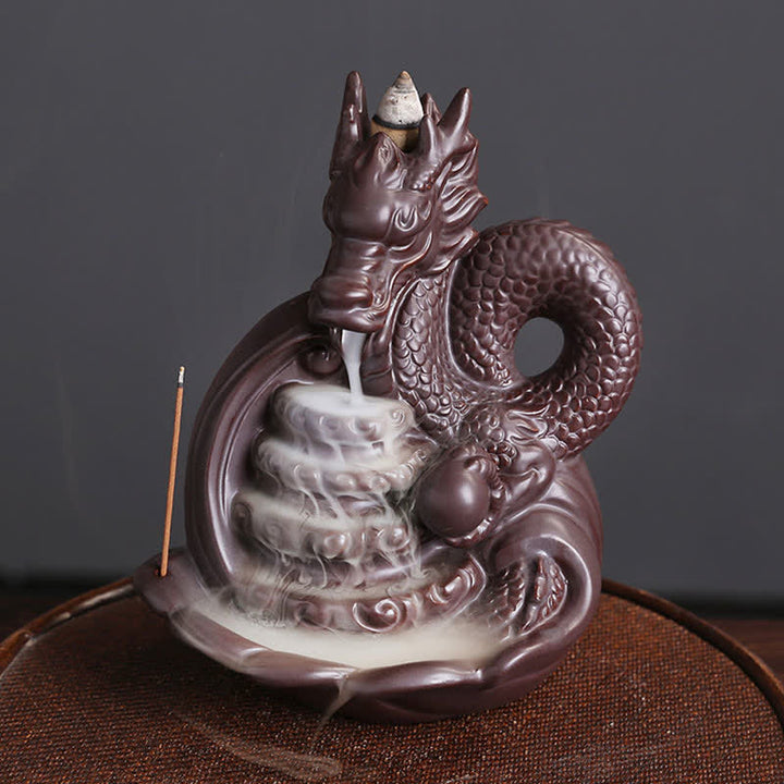 Keramische Wierook met drakenpatroon voor succes - Draak - image 0