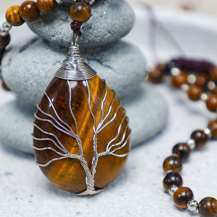Buddha Stones Ketting met kralen van natuurlijke tijgeroog voor extra stevigheid - image 3