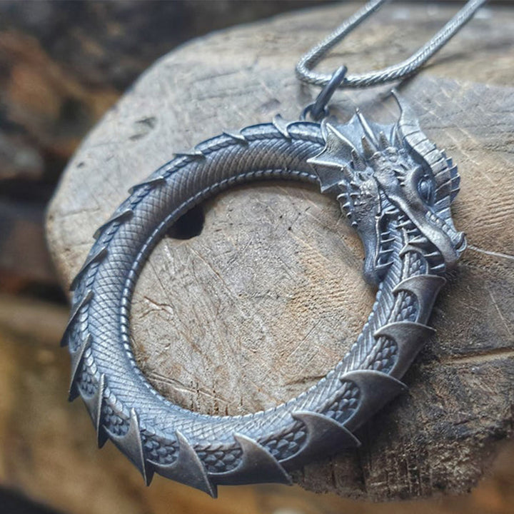 Buddha Stones Ketting met draken- en slangenbescherming van puur tinnen - image 4