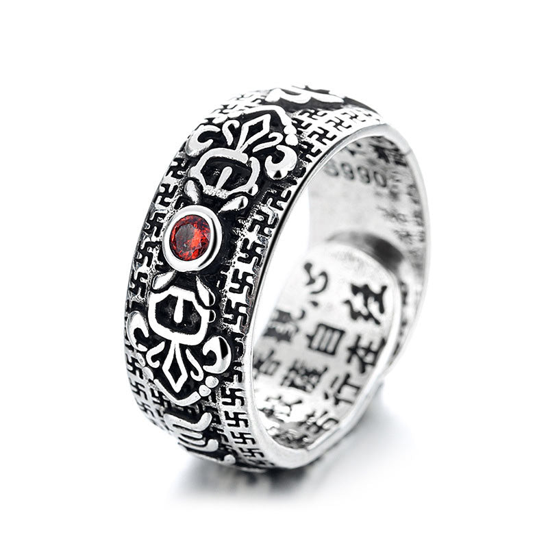Tibetaanse robijn-koperen Ring - image 4