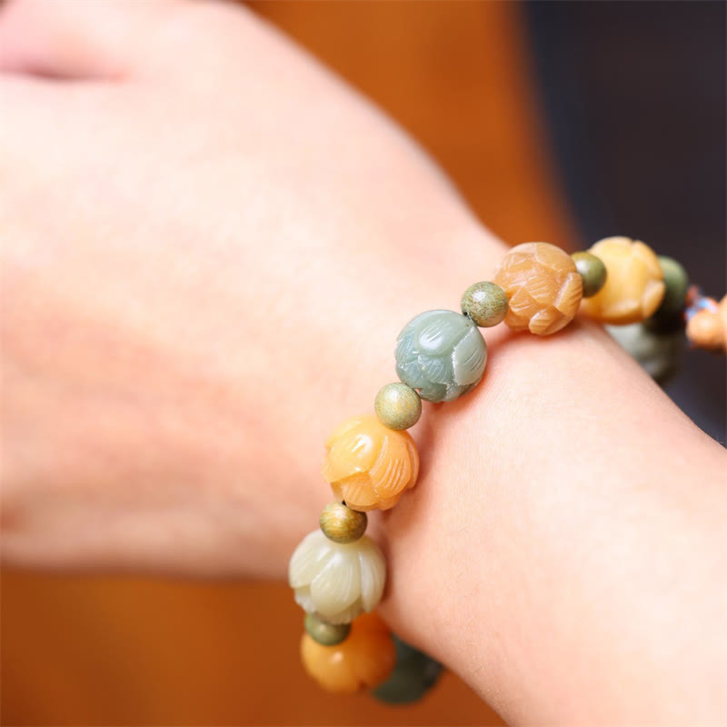Buddha Stones Bodhizaad Lotus Groene Sandelhout Wijsheid Harmonie Armband - image 7