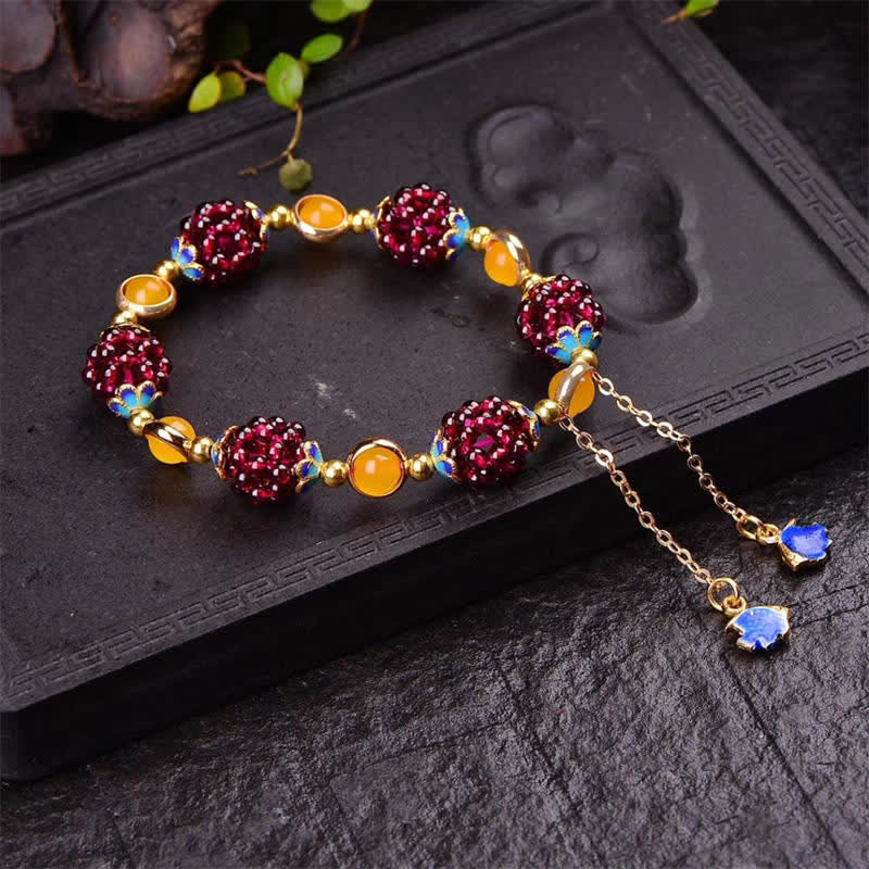 Buddha Stones Tibetaanse granaat Armband voor rust en ontspanning - image 6