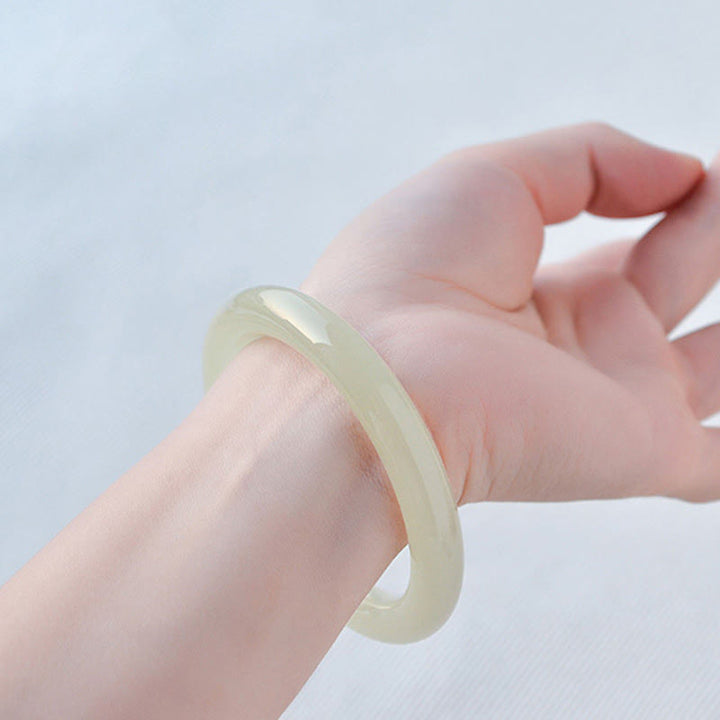 Buddha Stones Natuurlijke Bangle jade Manchetarmband met overvloedmotief - image 4