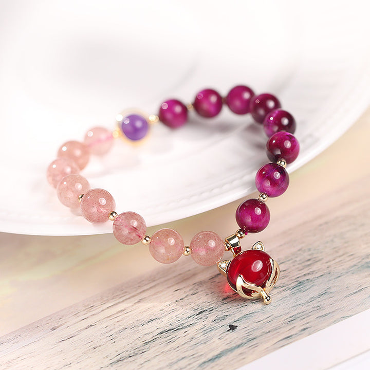 Buddha Stones Natuurlijke aardbeikwarts PiXiu Armband - image 3
