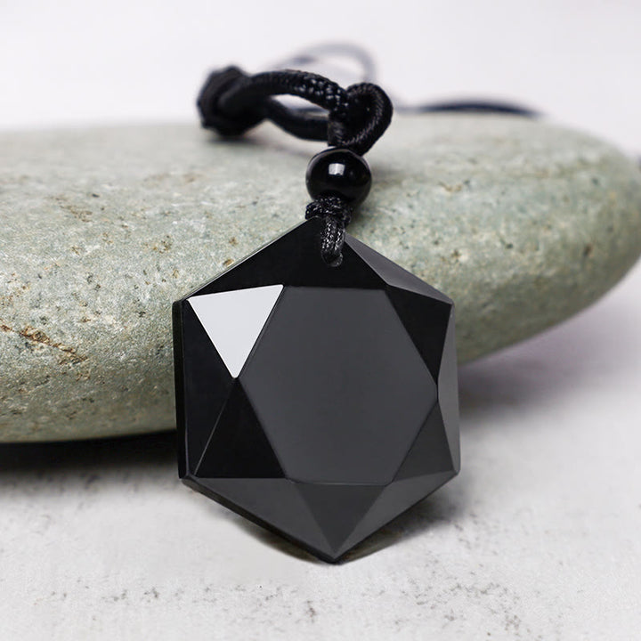 Ketting met hanger van zwarte obsidiaan voor zuivering. - image 2