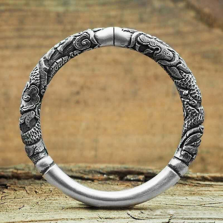 Buddha Stones Armband met draak, gelukbrengende wolken, geluksbescherming, Bangle - image 7