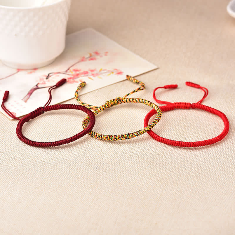 Buddha Stones Tibetaanse geluksarmband met 3 combinaties en rood Armband. - image 1