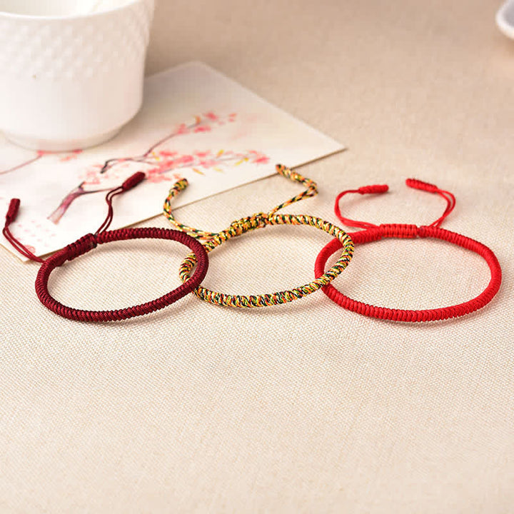 Buddha Stones Tibetaanse geluksarmband met 3 combinaties en rood Armband. - image 1