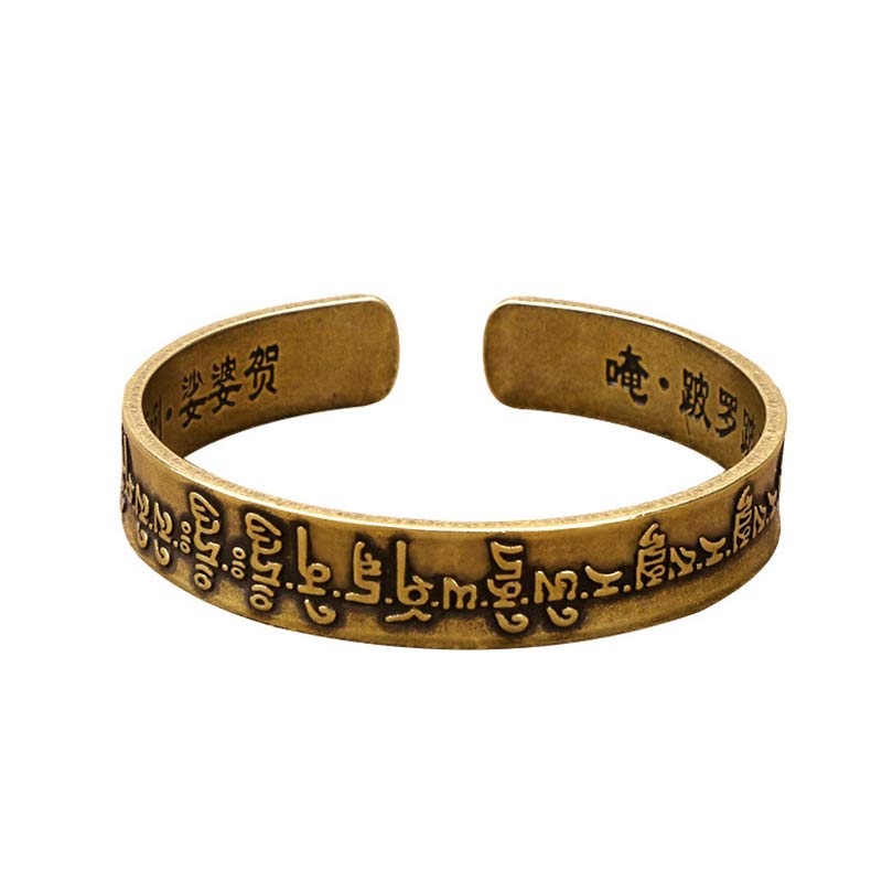 Buddha Stones Tibetaanse Mahāpratisarā Mantra Sanskriet Koper Messing Genezende Bangle-armband - image 4