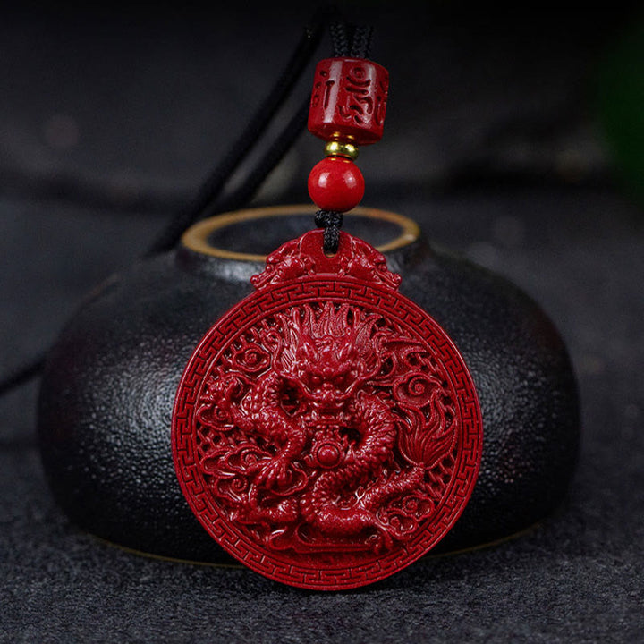 Buddha Stones Ketting met drakenbescherming, natuurlijke cinnaber, Jaar van de Draak - image 5