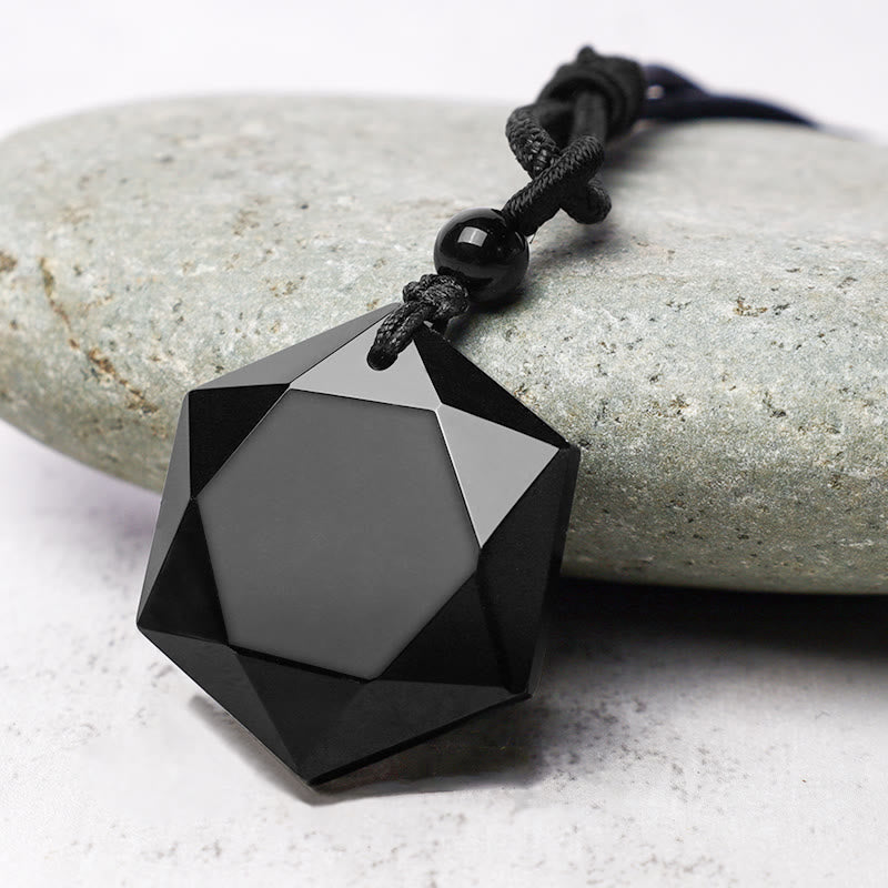 Ketting met hanger van zwarte obsidiaan voor zuivering. - image 1