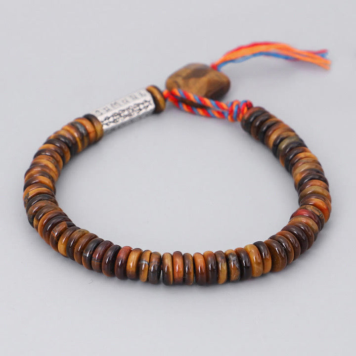 Buddha Stones Tibetaanse Tijgeroog Om Mani Padme Hum Armband - Tijgeroog (Bescherming♥Moed) - image 0