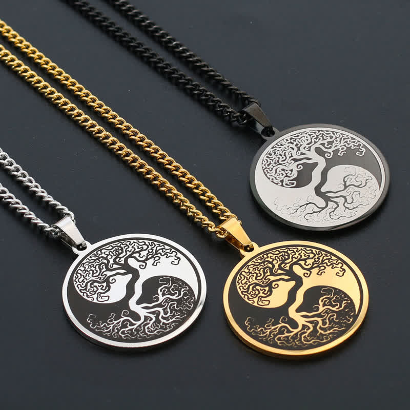 Buddha Stones De Levensboom Ketting van titaniumstaal - image 8