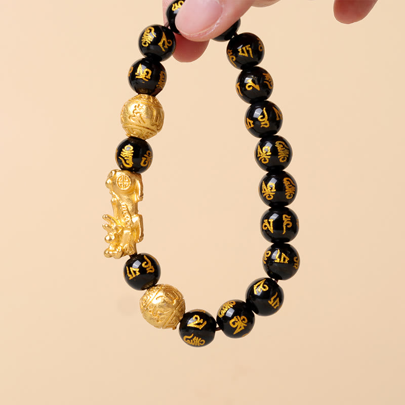 Buddha Stones Feng Shui PiXiu Obsidiaan Rijkdom Armband - image 4