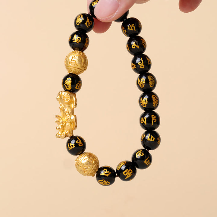Buddha Stones Feng Shui PiXiu Obsidiaan Rijkdom Armband - image 4