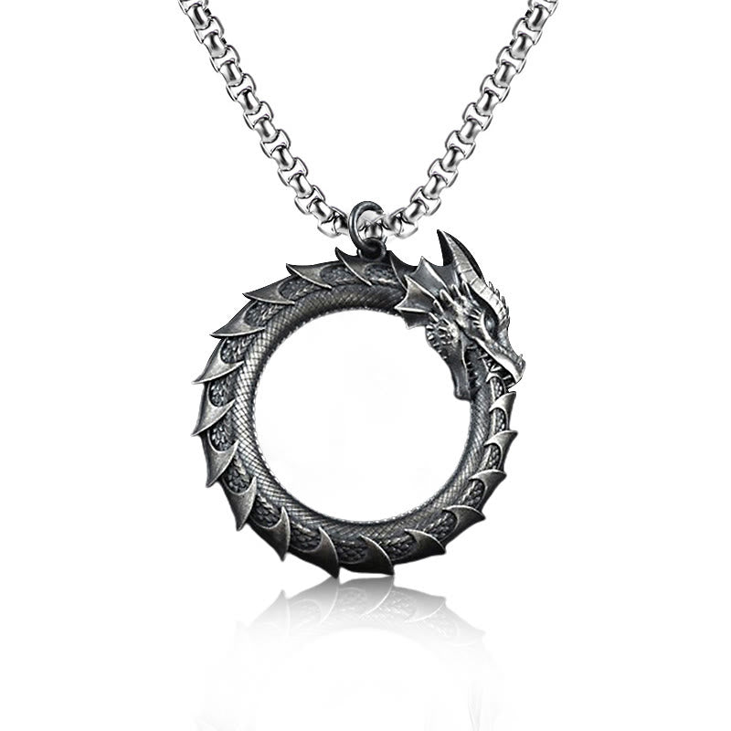 Buddha Stones Ketting met draken- en slangenbescherming van puur tinnen - Drakenhanger en standaard ketting - image 5