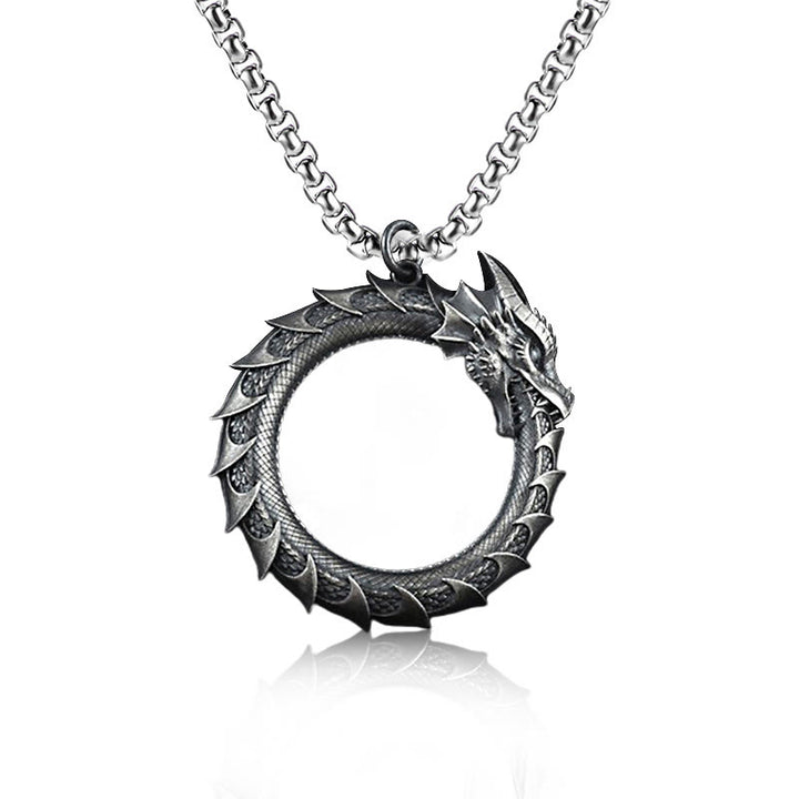 Buddha Stones Ketting met draken- en slangenbescherming van puur tinnen - Drakenhanger en standaard ketting - image 5