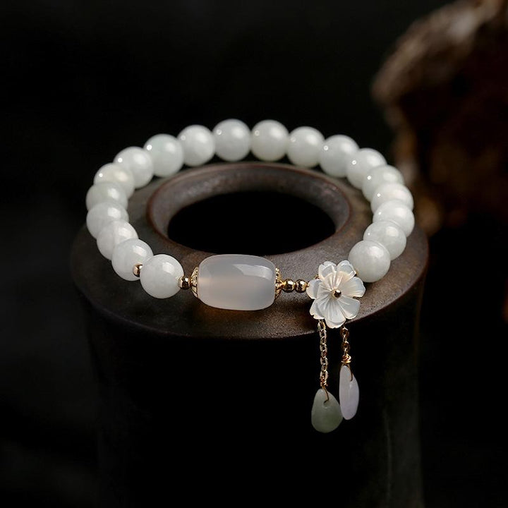 Buddha Stones Natuurlijke witte jade Armband - Witte Jade - image 10