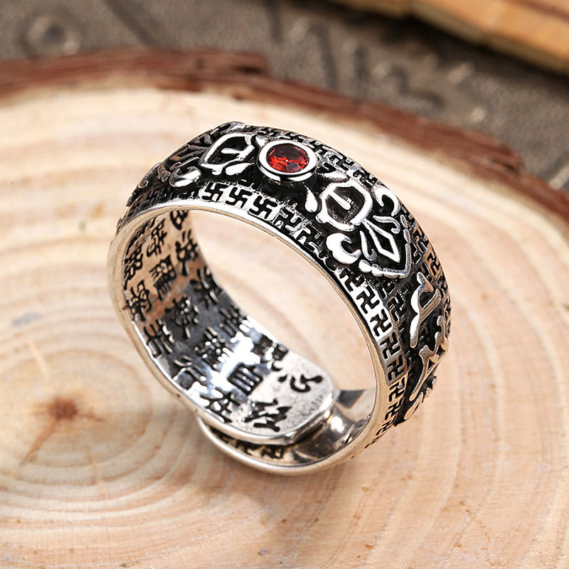 Tibetaanse robijn-koperen Ring - image 2
