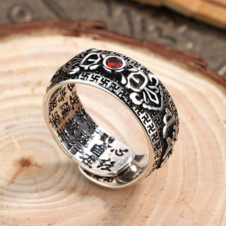 Tibetaanse robijn-koperen Ring - image 2
