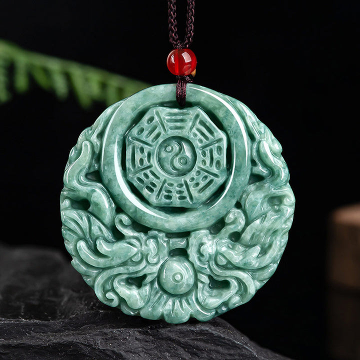 Buddha Stones Drakenjade Yin Yang Balans Ketting - Jade - image 0