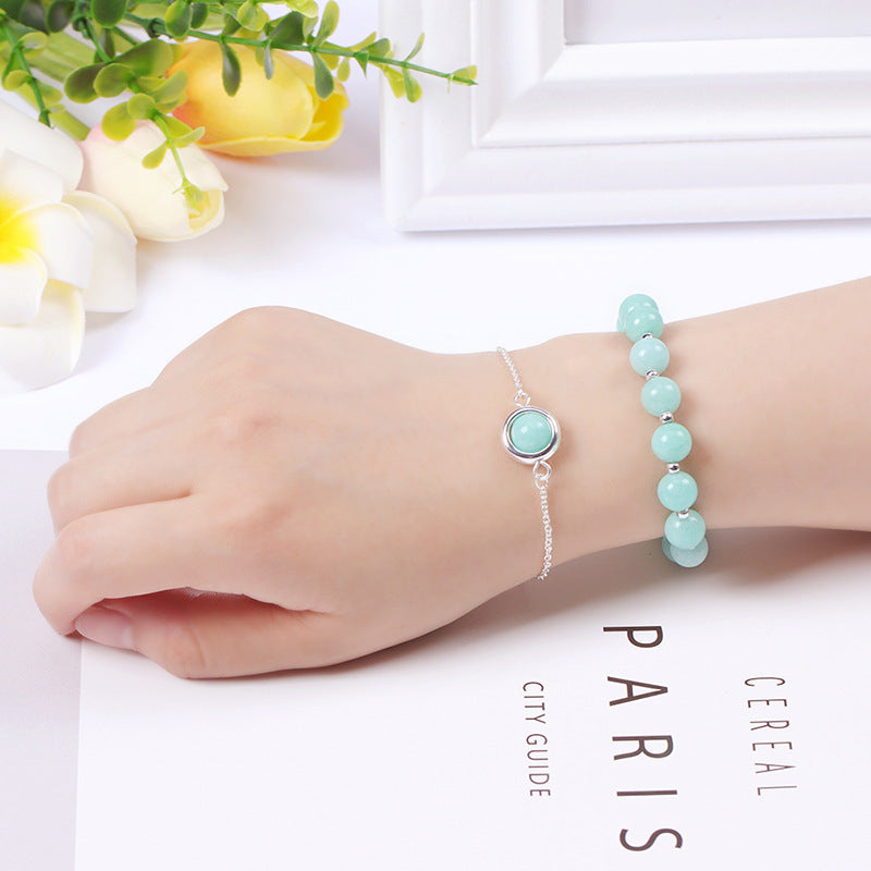 Buddha Stones Zonnesteen Aardbeikwarts Kristal Positieve Armband - Amazoniet - image 36