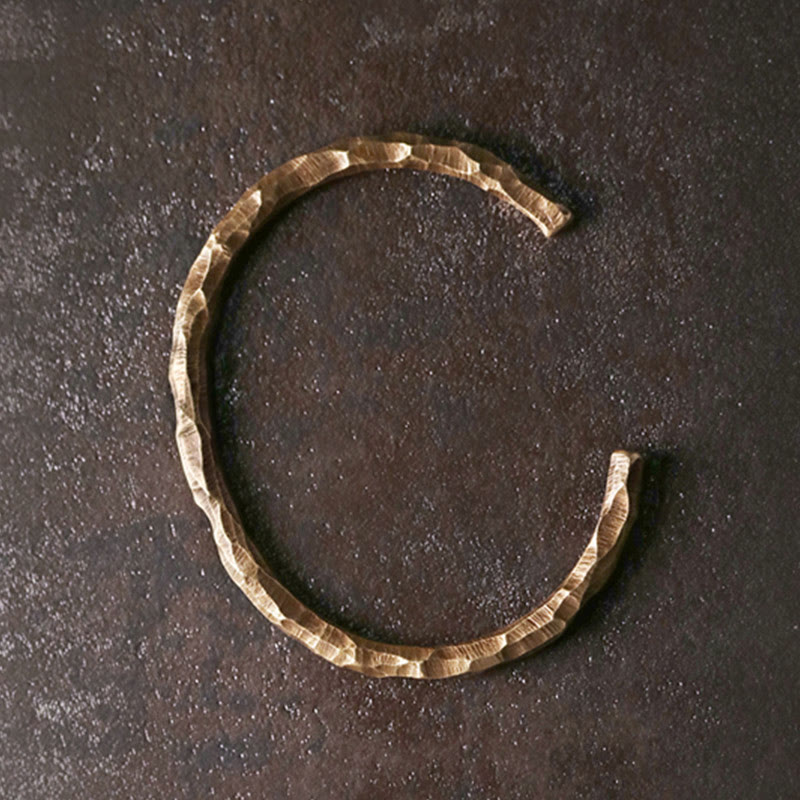 Buddha Stones Bangle armband met reliëfstructuur en koperen Manchetarmband - image 7