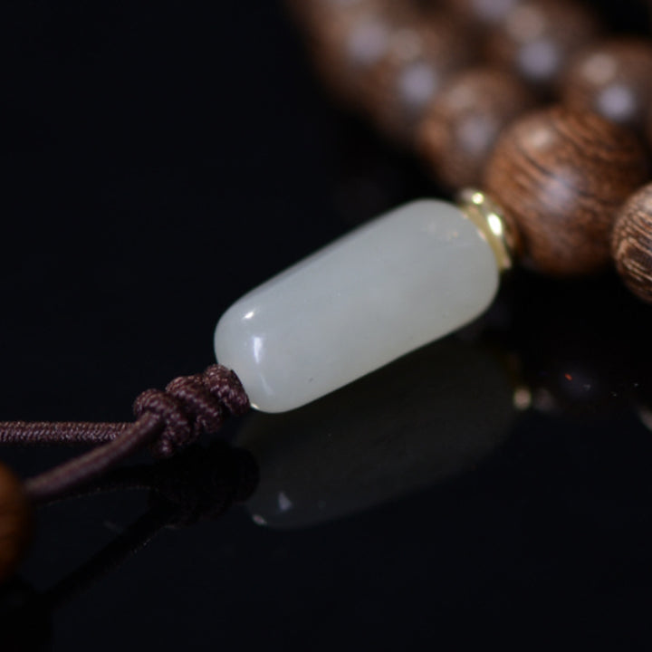 Buddha Stones 108 Mala kralen, rozenhout, jade, rustgevende Armband - image 10