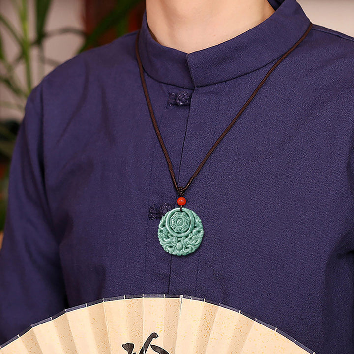 Buddha Stones Drakenjade Yin Yang Balans Ketting - image 2
