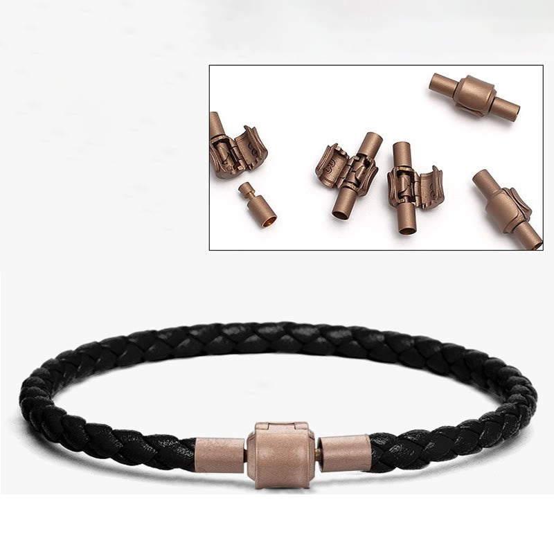Buddha Stones Armband leren touwarmband met geluksvlechtwerk - image 3