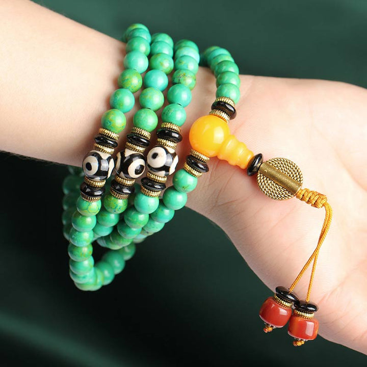 Buddha Stones Tibetaanse turkooizen Mala balans Ketting Armband - image 3