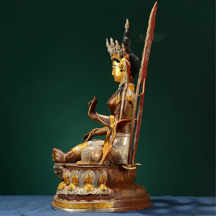 Buddha Stones Bodhisattva Groene Tara Hoop Koperen Beeld Decoratie - image 5