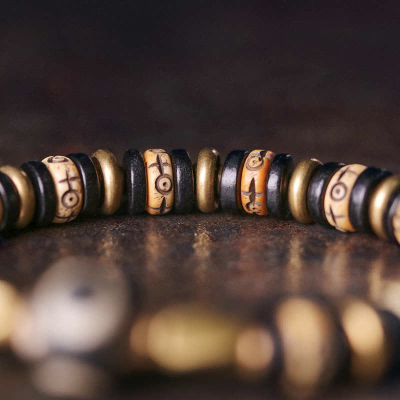 Buddha Stones Armband van Tibetaanse botkralen en ebbenhout voor extra kracht - image 7