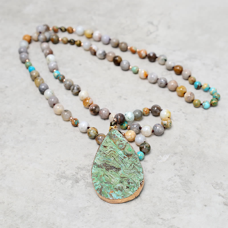 Buddha Stones Natuurlijke oceaan Picasso jaspis kralen helende ketting - image 5