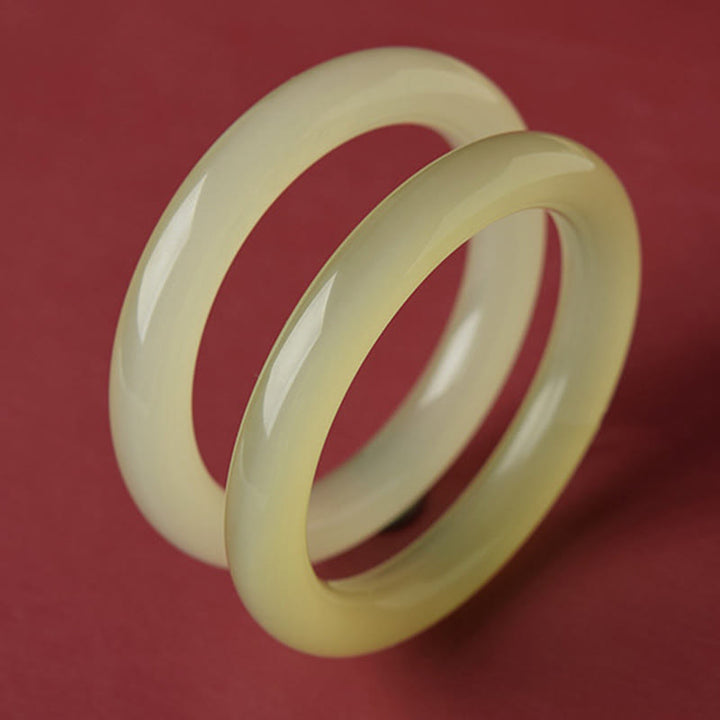 Buddha Stones Natuurlijke Bangle jade Manchetarmband met overvloedmotief - image 7