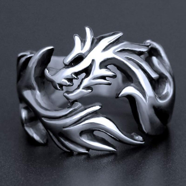 Buddha Stones Verstelbare Ring met drakenpatroon voor extra bescherming. - image 15