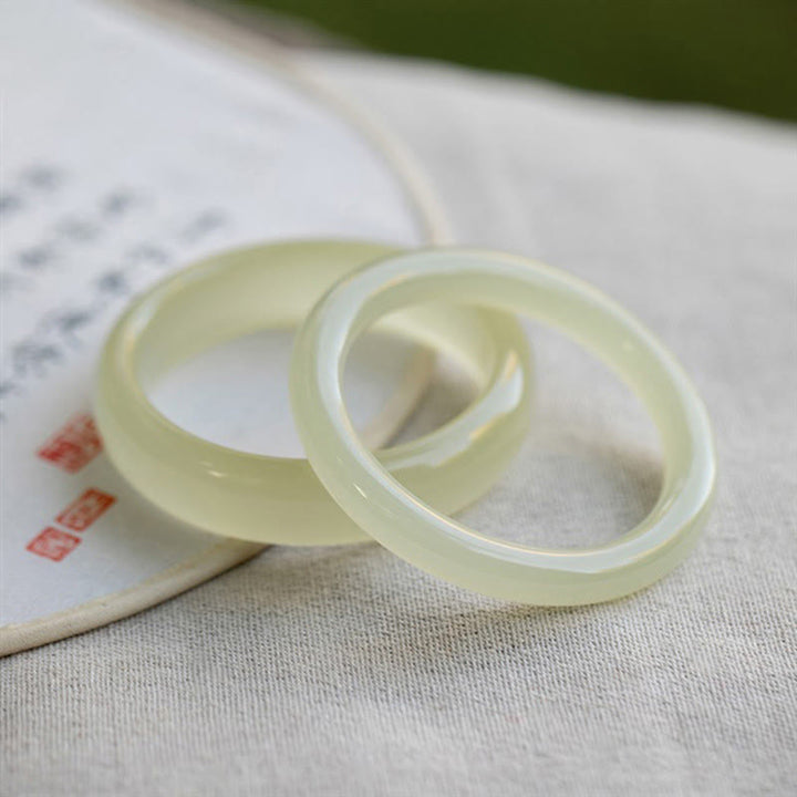 Buddha Stones Natuurlijke Bangle jade Manchetarmband met overvloedmotief - image 3