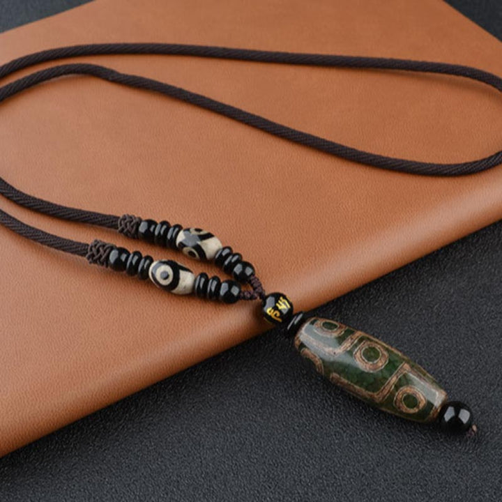 Buddha Stones Ketting met negen ogen en Dzi-kralen voor bescherming van rijkdom. - image 7